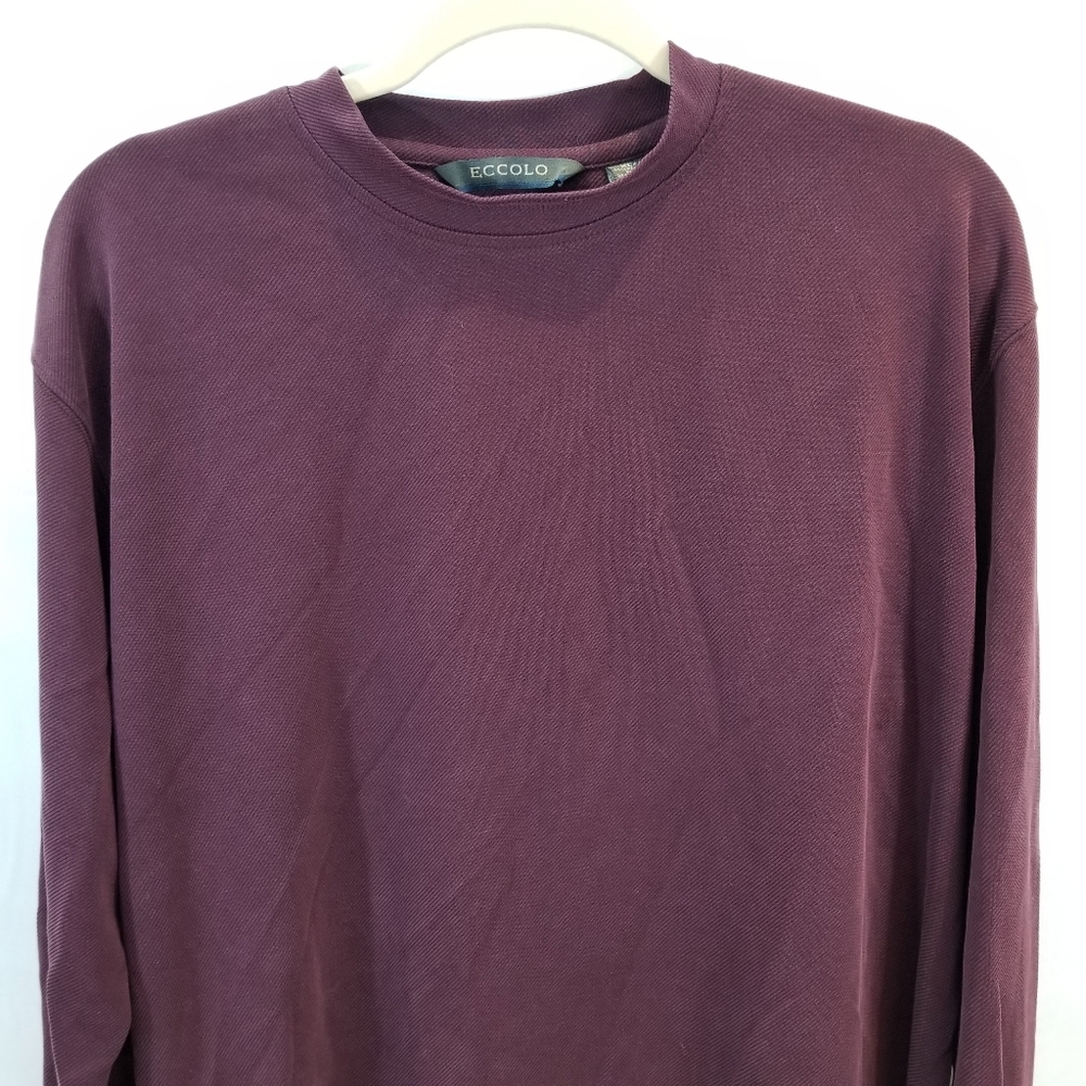Eccolo Long Sleeve Ribbed Shirt Moch Neck XL
